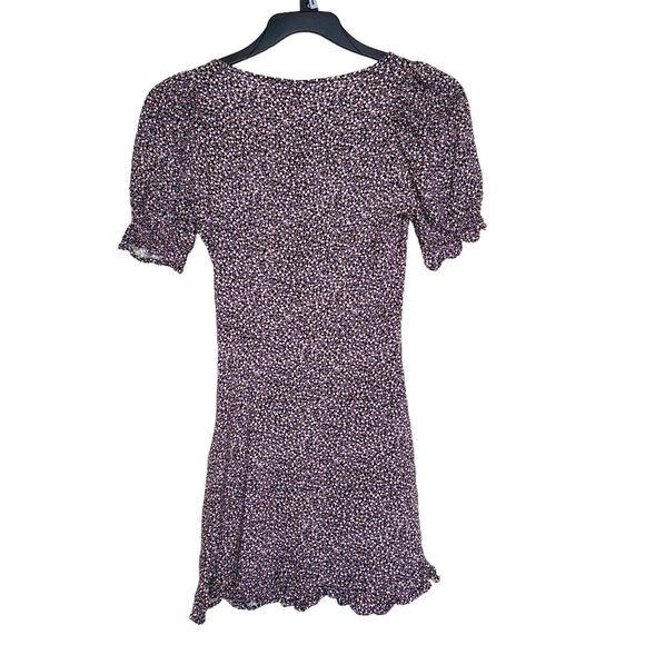 Divided By H&M Womens Dress Size XS Floral Mini Short Zipper 90's Y2k V Neckline - Picture 2 of 12